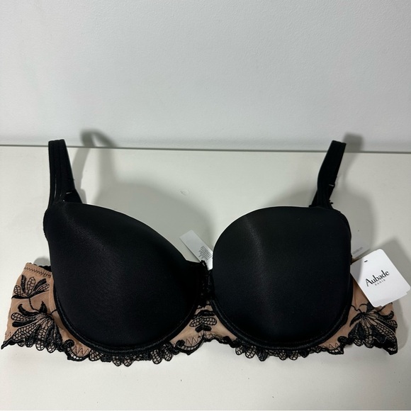 Aubade Lovessense Noir Black and Nude Lace Bra - Picture 2 of 10